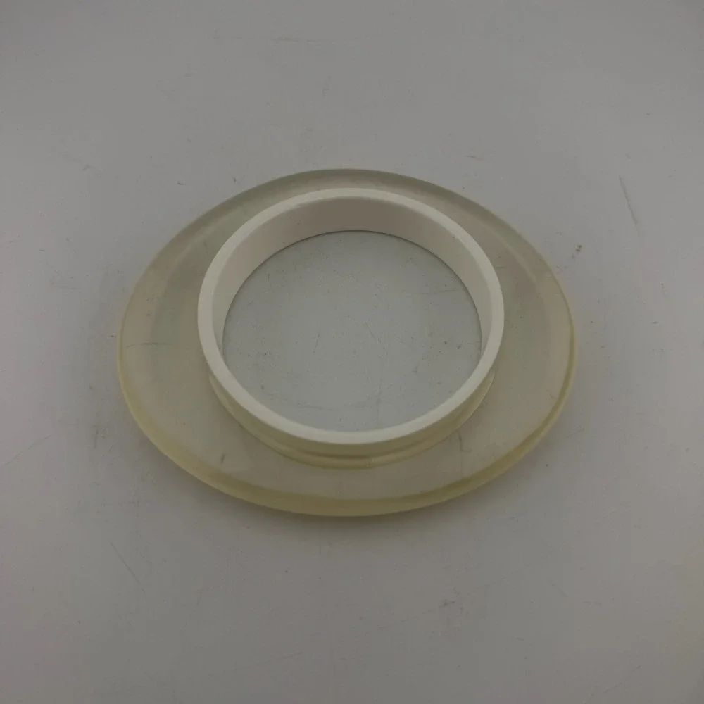 Large Chunky Cream Bangle Bracelet Clear Layered Resin Mod Style